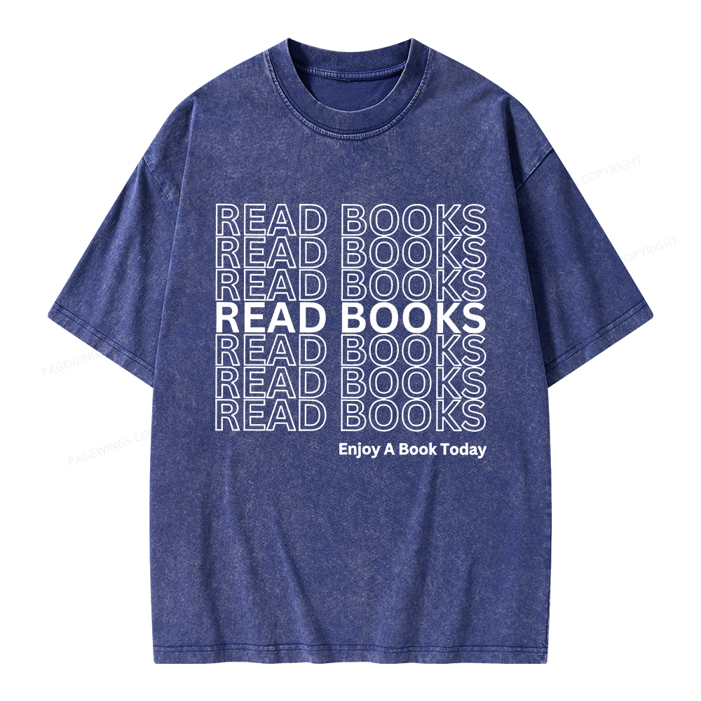 Pagewings Read Books Librarian Unisex Washed T-shirt