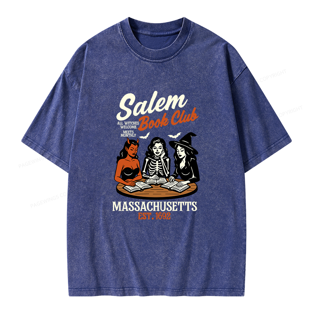 Pagewings Salem Book Club Unisex Washed T-shirt