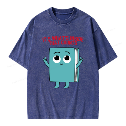 Pagewings It's What's Inside That Counts Unisex Washed T-shirt