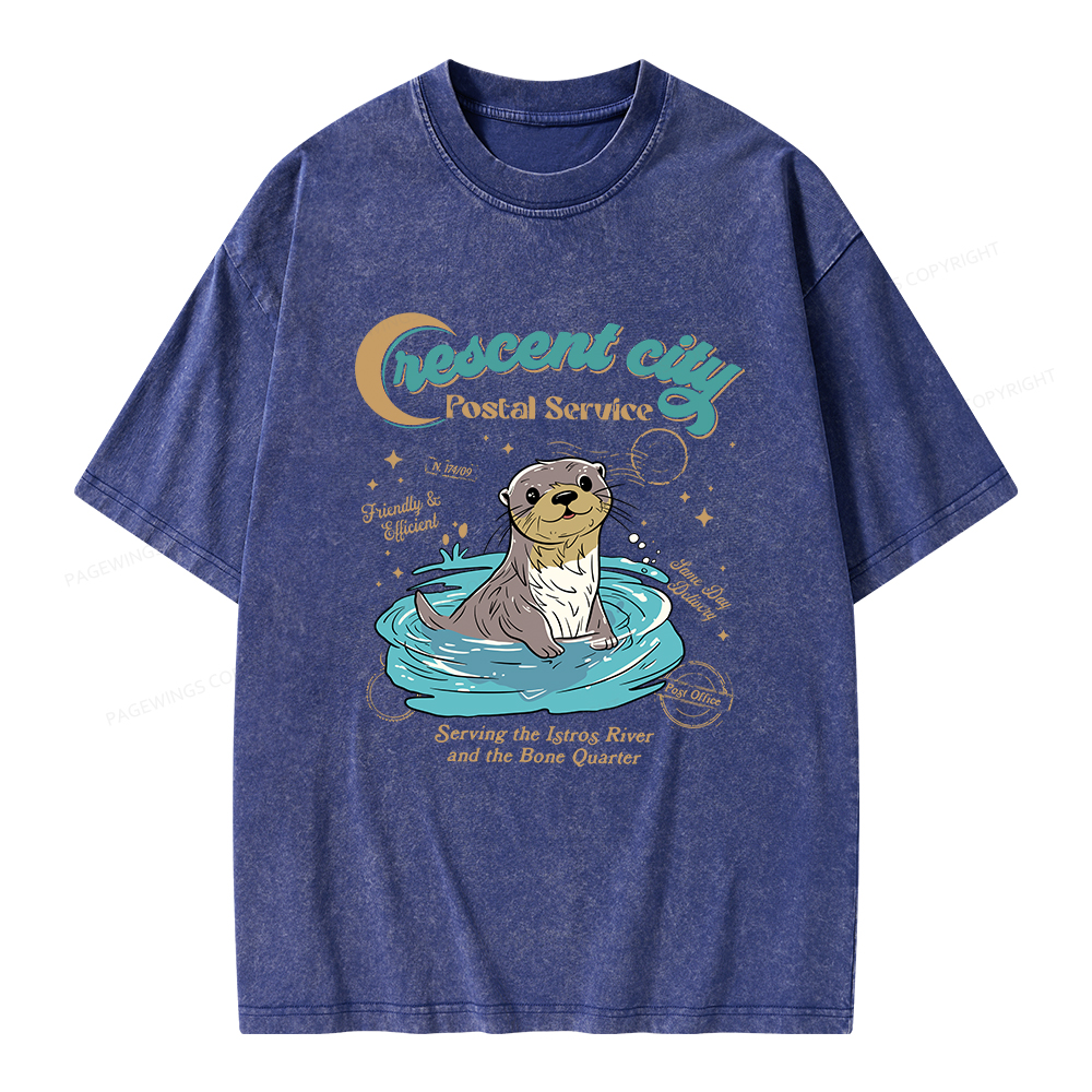 Pagewings Crescent City Postal Service Unisex Washed T-shirt