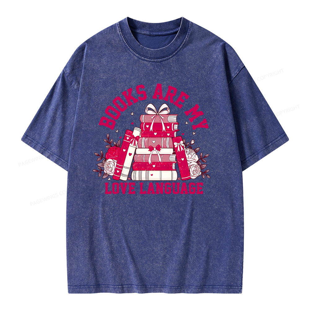 Pagewing Valentine Book Lover Design Gift for Valentine Unisex Washed T-shirt