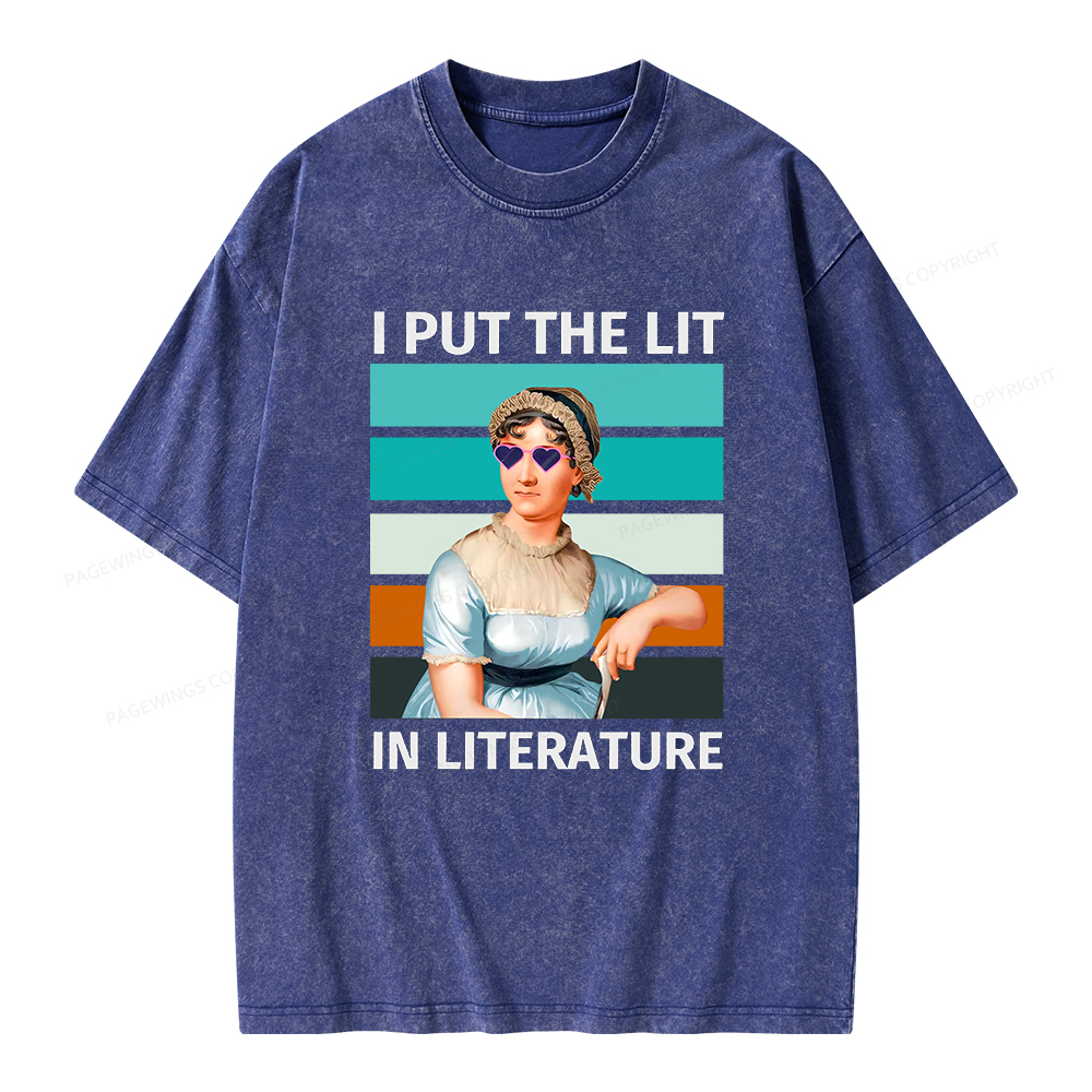 Pagewings I Put The Lit In Literature Unisex Washed T-shirt