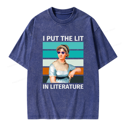 Pagewings I Put The Lit In Literature Unisex Washed T-shirt