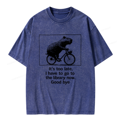 Pagewings I Have To Go To The Library Now Unisex Washed T-shirt