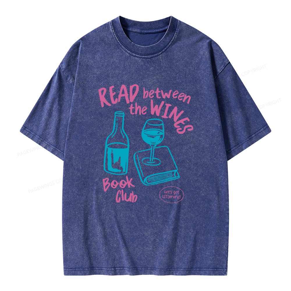Pagewings Wine Lover Book Club Unisex Washed T-shirt