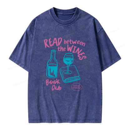 Pagewings Wine Lover Book Club Unisex Washed T-shirt