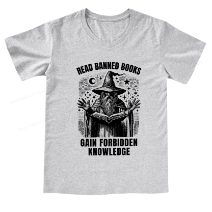 Pagewings Read Banned Books Gain Forbidden Knowledge V-neck T-shirt