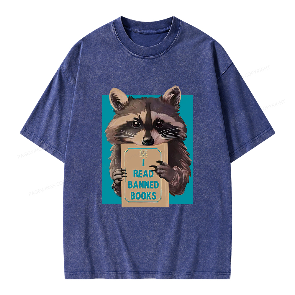 Pagewings I Read Banned Books Unisex Washed T-shirt