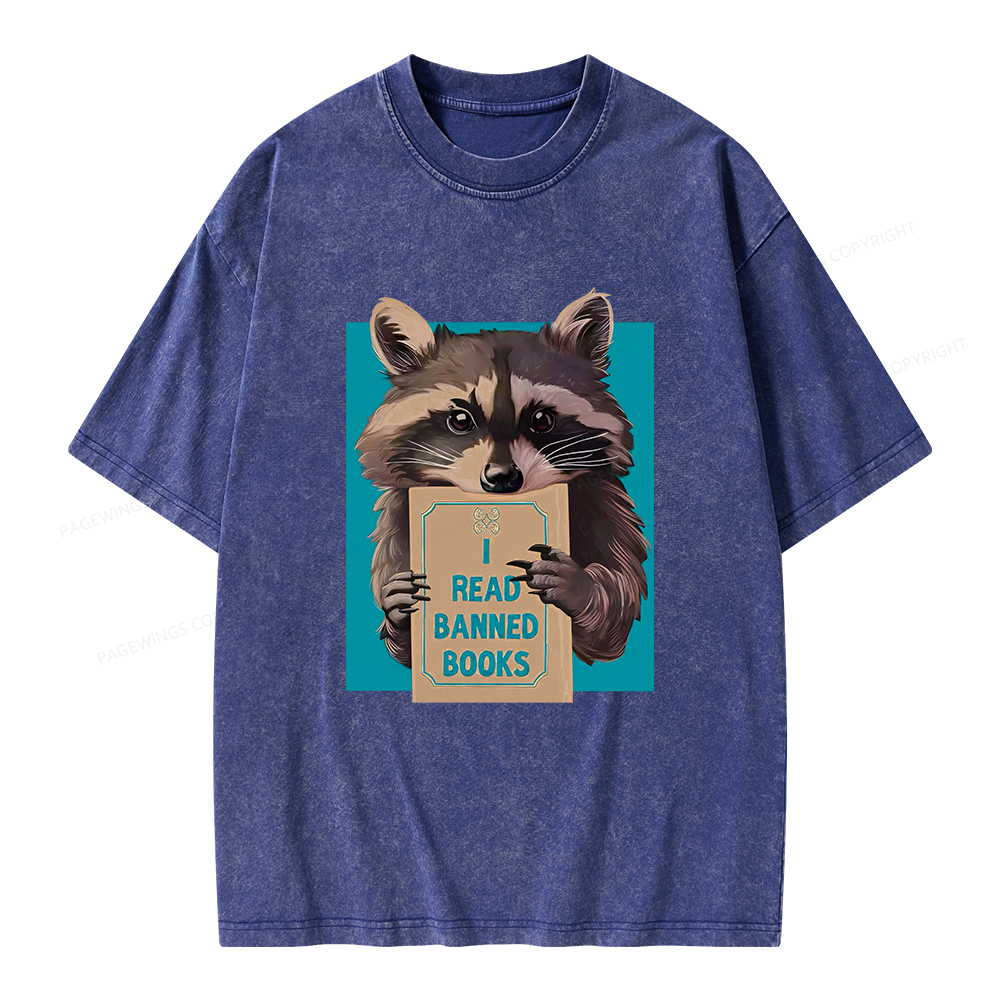 Pagewings I Read Banned Books Unisex Washed T-shirt
