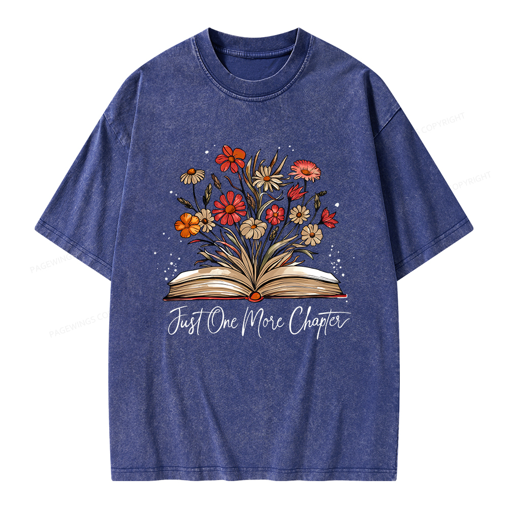 Pagewings Just One More Chapter Bookish Unisex Washed T-shirt
