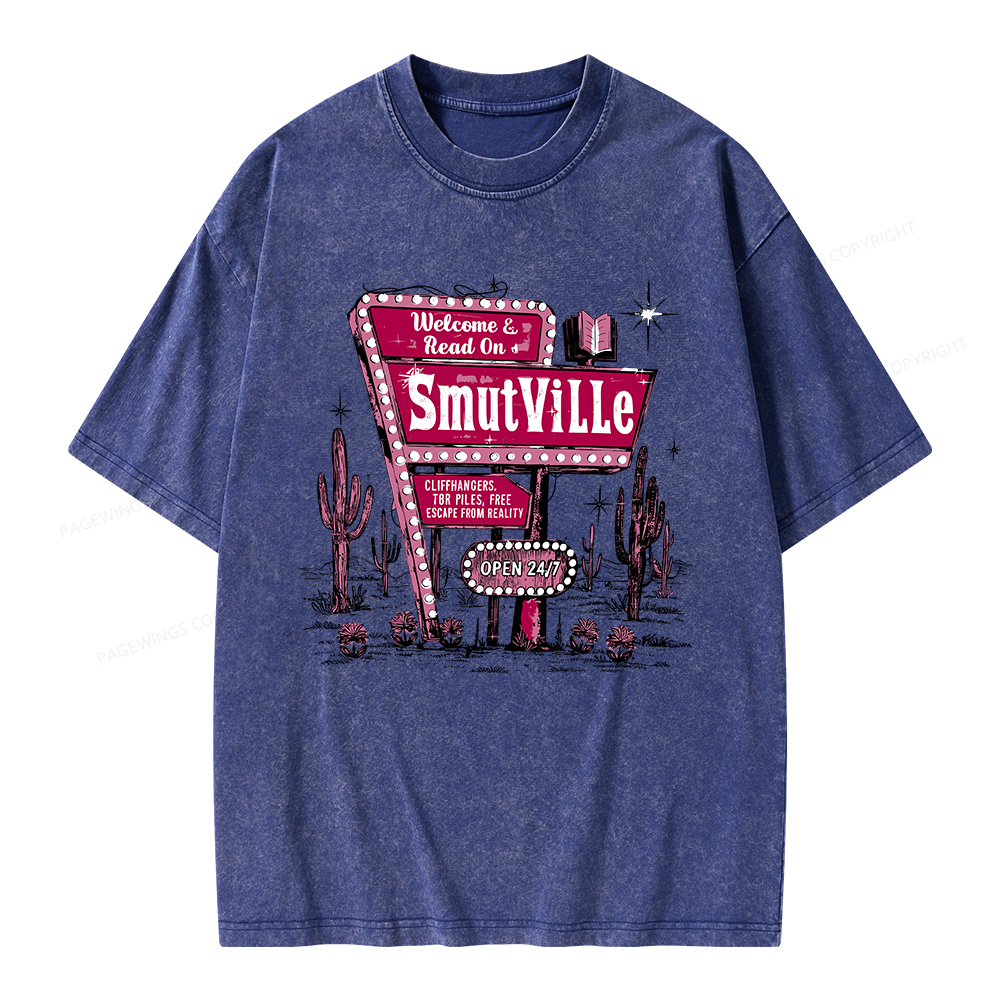 Pagewings Welcome To Smutville Unisex Washed T-shirt
