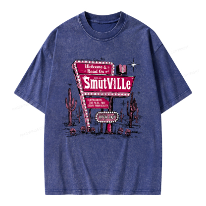 Pagewings Welcome To Smutville Unisex Washed T-shirt