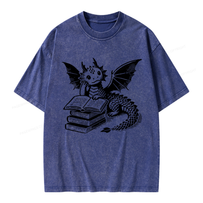 Pagewings I'm Not A Bookworm I'm A Book Dragon Unisex Washed T-shirt