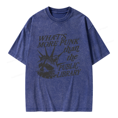Pagewings What’s More Punk Than The Public Library Unisex Washed T-shirt