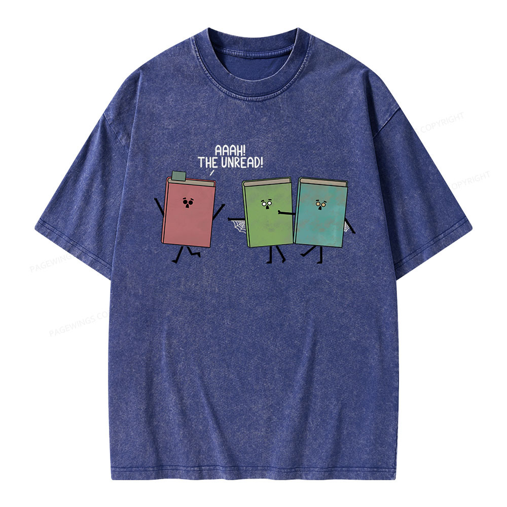 Pagewings Aaah The Unread Unisex Washed T-shirt