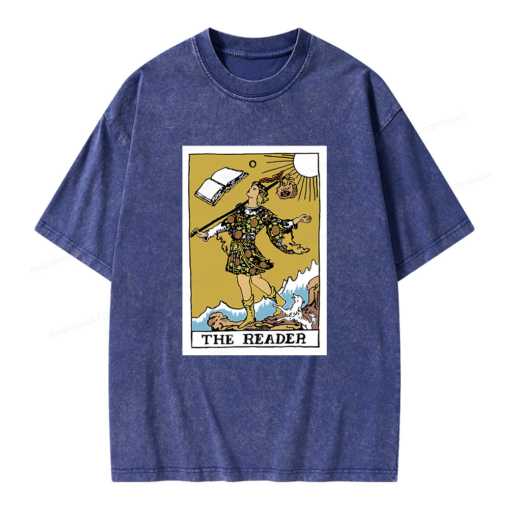 Pagewings Bookish Tarot--The Reader Unisex Washed T-shirt