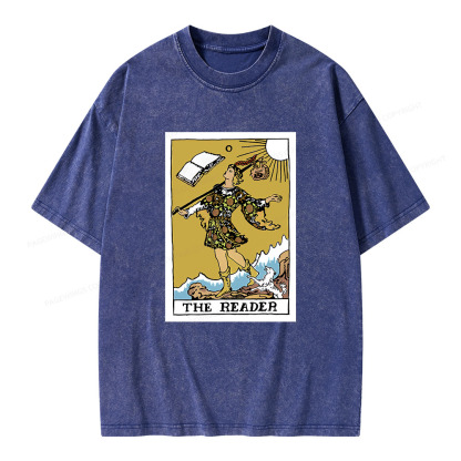 Pagewings Bookish Tarot--The Reader Unisex Washed T-shirt