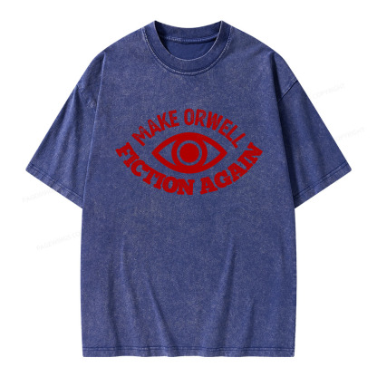 Pagewings Make Orwell Fiction Again Book Unisex Washed T-shirt