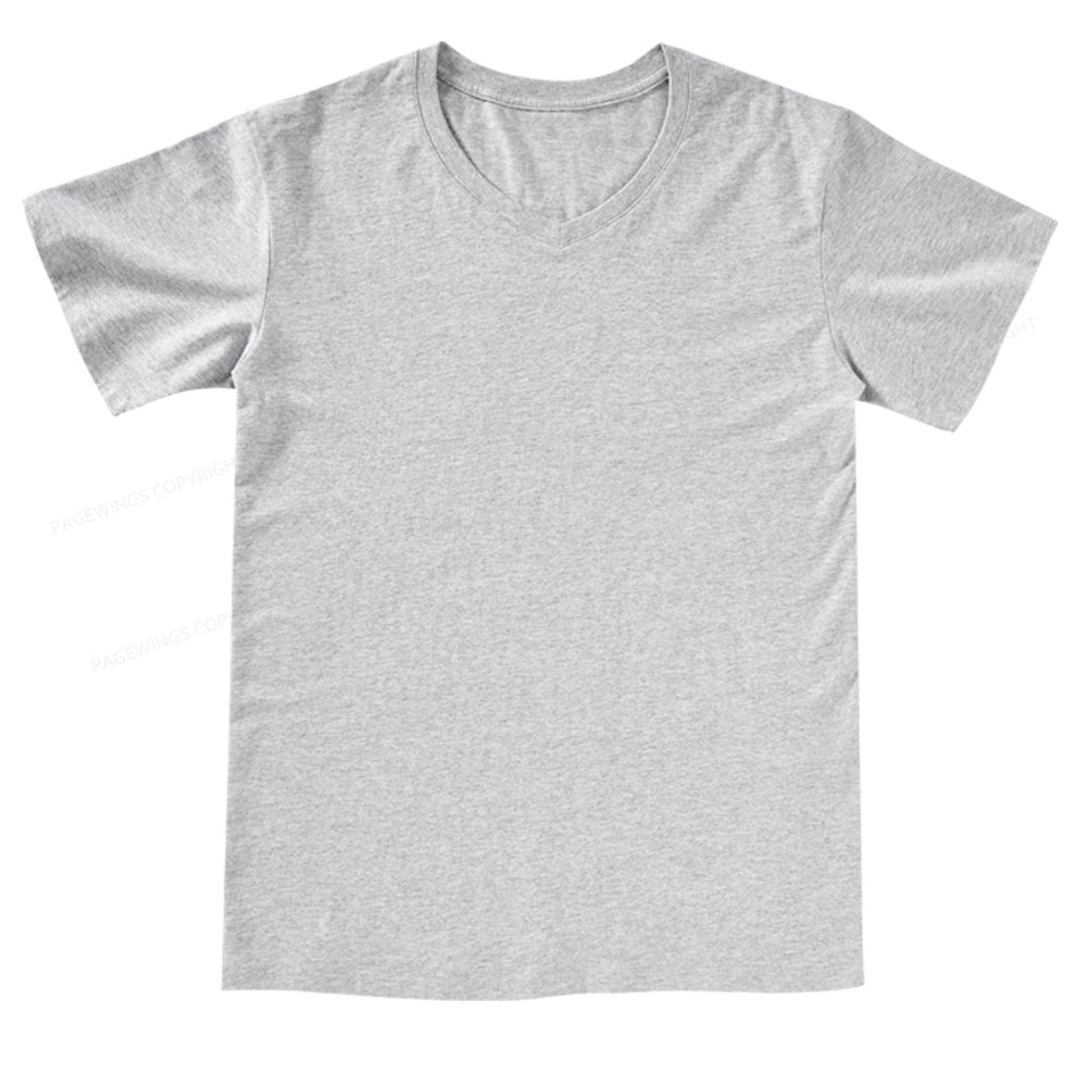 Pagewings Comfortable Solid Color V-neck T-shirt