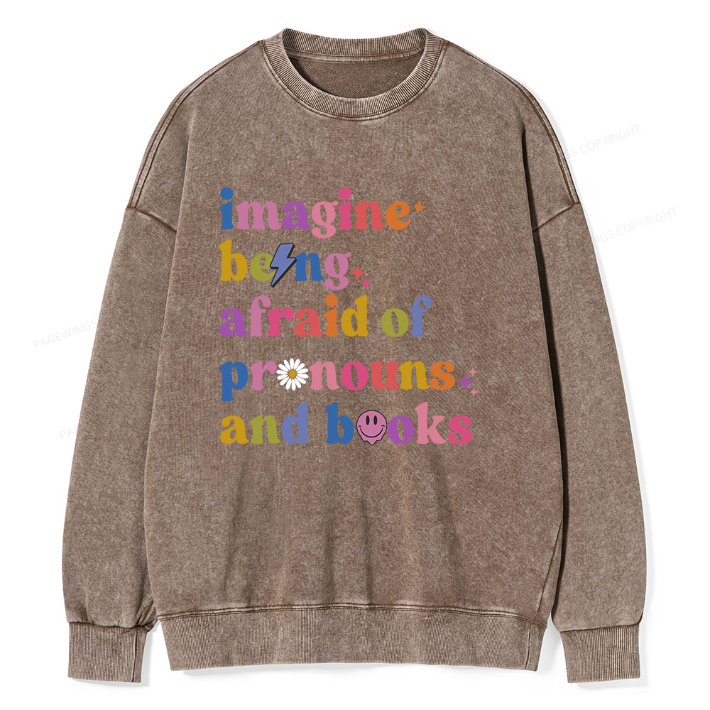 Pagewings Queer Book Club Unisex Washed Sweatshirt