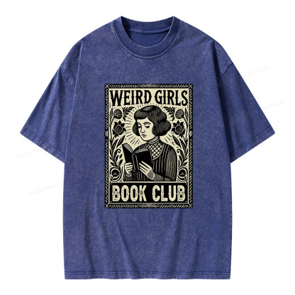 Pagewings Weird Girls Book Club Unisex Washed T-shirt