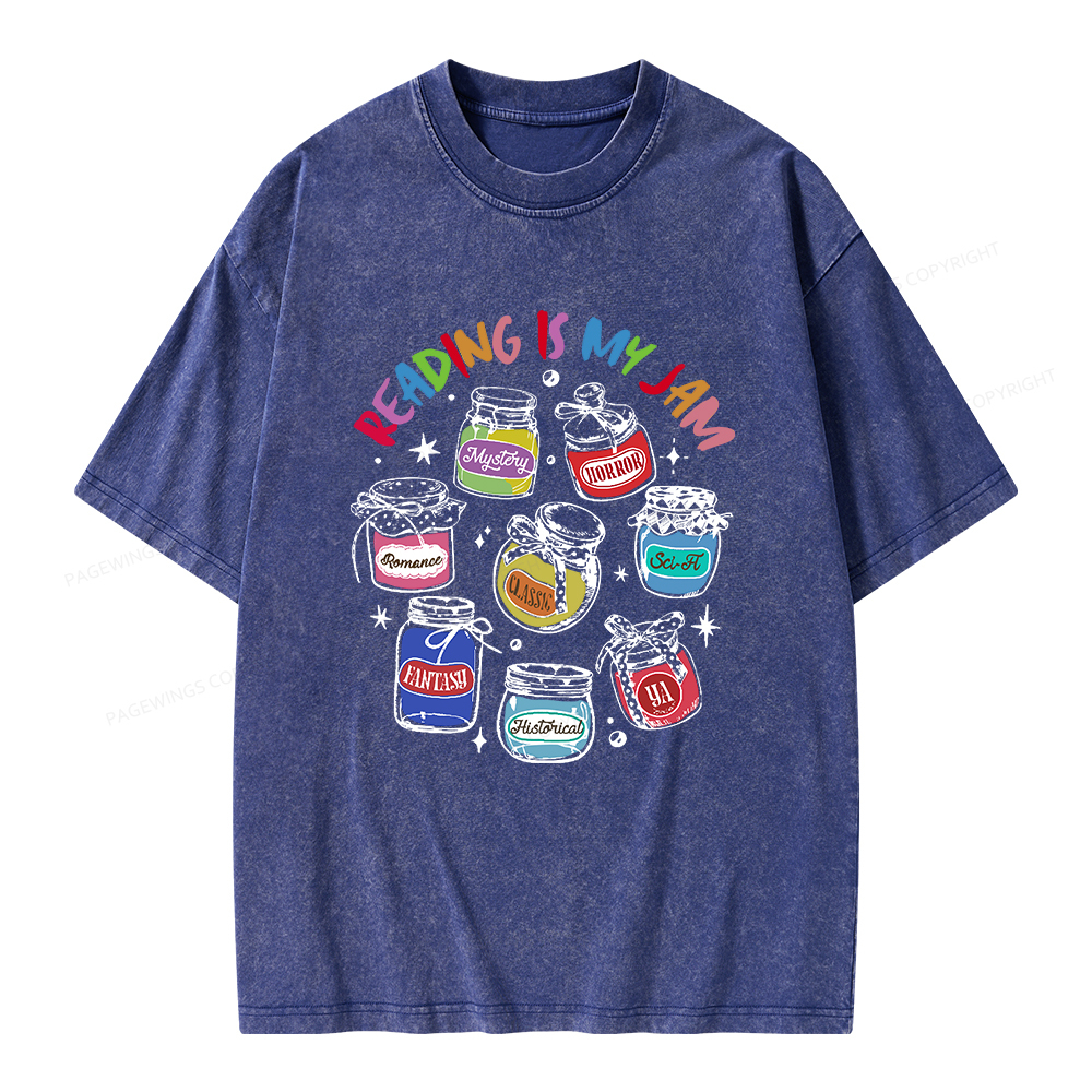 Pagewings Reading is My Jam Unisex Washed T-shirt