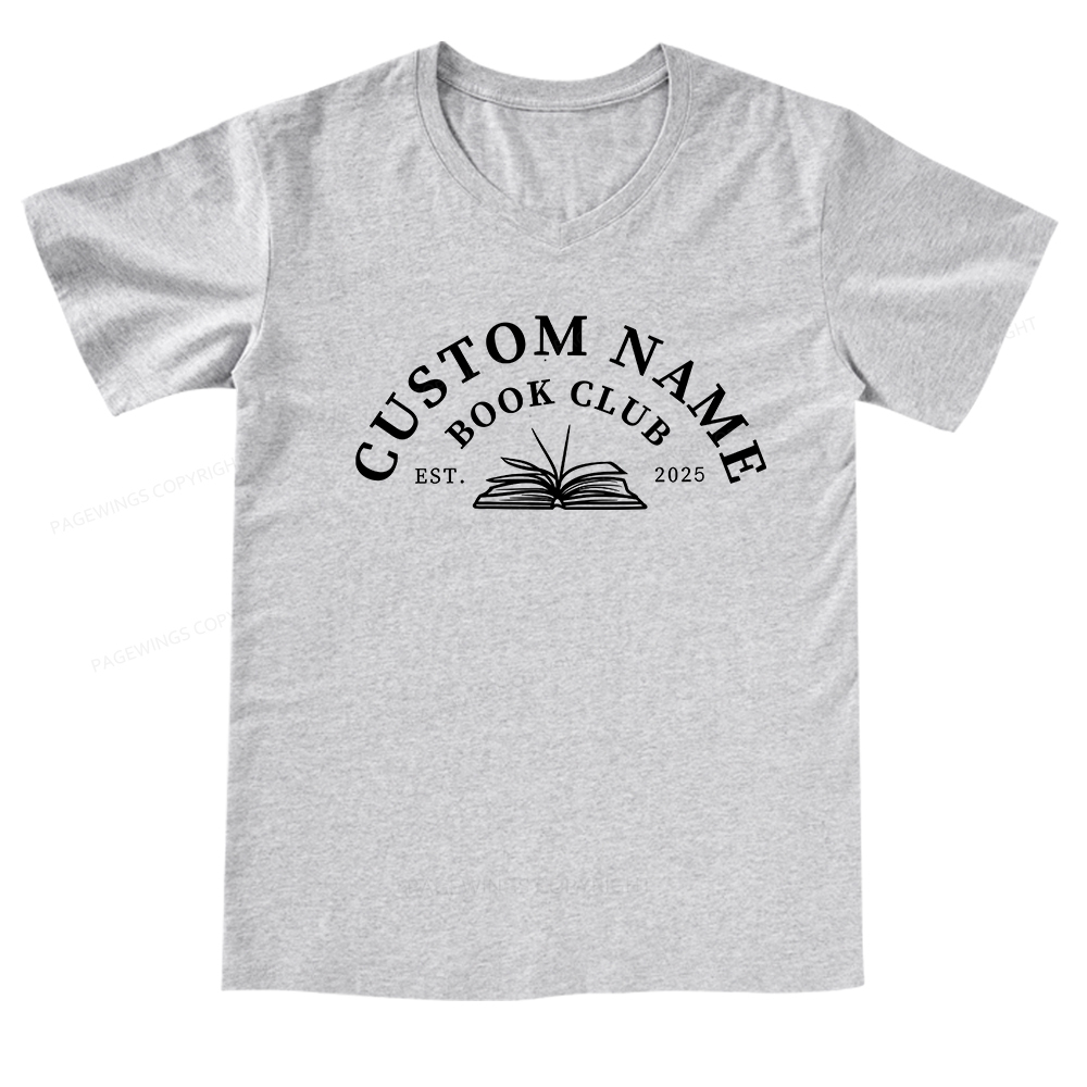 Pagewings Personalized Custom Book Club V-neck T-shirt
