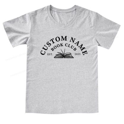 Pagewings Personalized Custom Book Club V-neck T-shirt