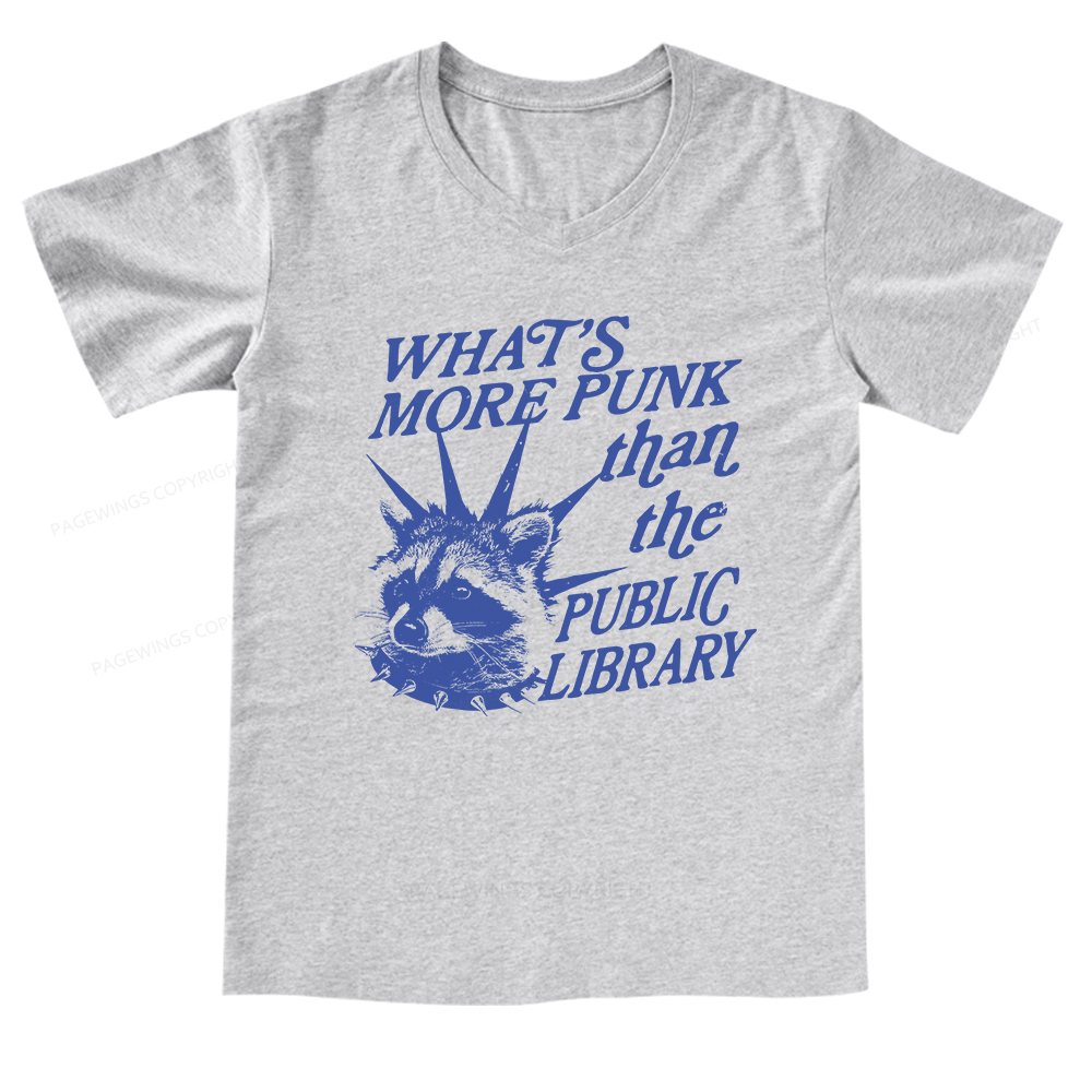 Pagewings What’s More Punk Than The Public Library V-neck T-shirt