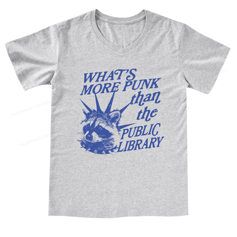 Pagewings What’s More Punk Than The Public Library V-neck T-shirt