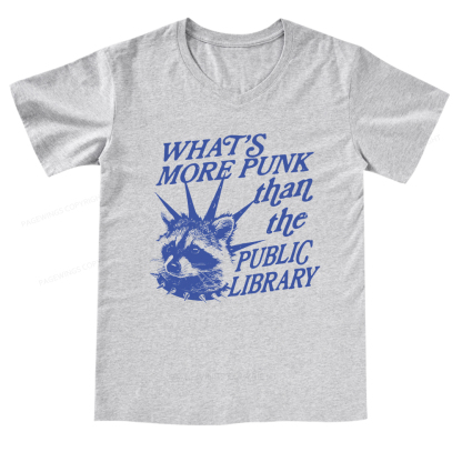 Pagewings What’s More Punk Than The Public Library V-neck T-shirt