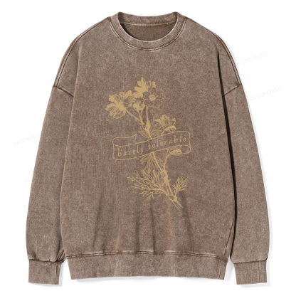 Pagewings Barely Tolerable Unisex Washed Sweatshirt