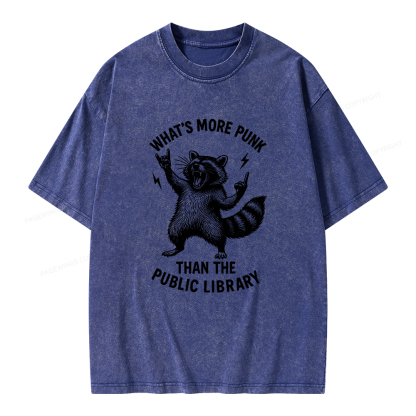 Pagewings What’s More Punk Than The Public Library Unisex Washed T-shirt