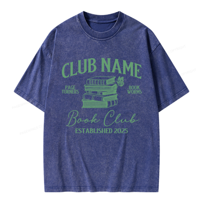Pagewings Personalized Book Club  Unisex Washed T-shirt