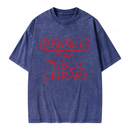 Pagewings Banned From Public Library Unisex Washed T-shirt