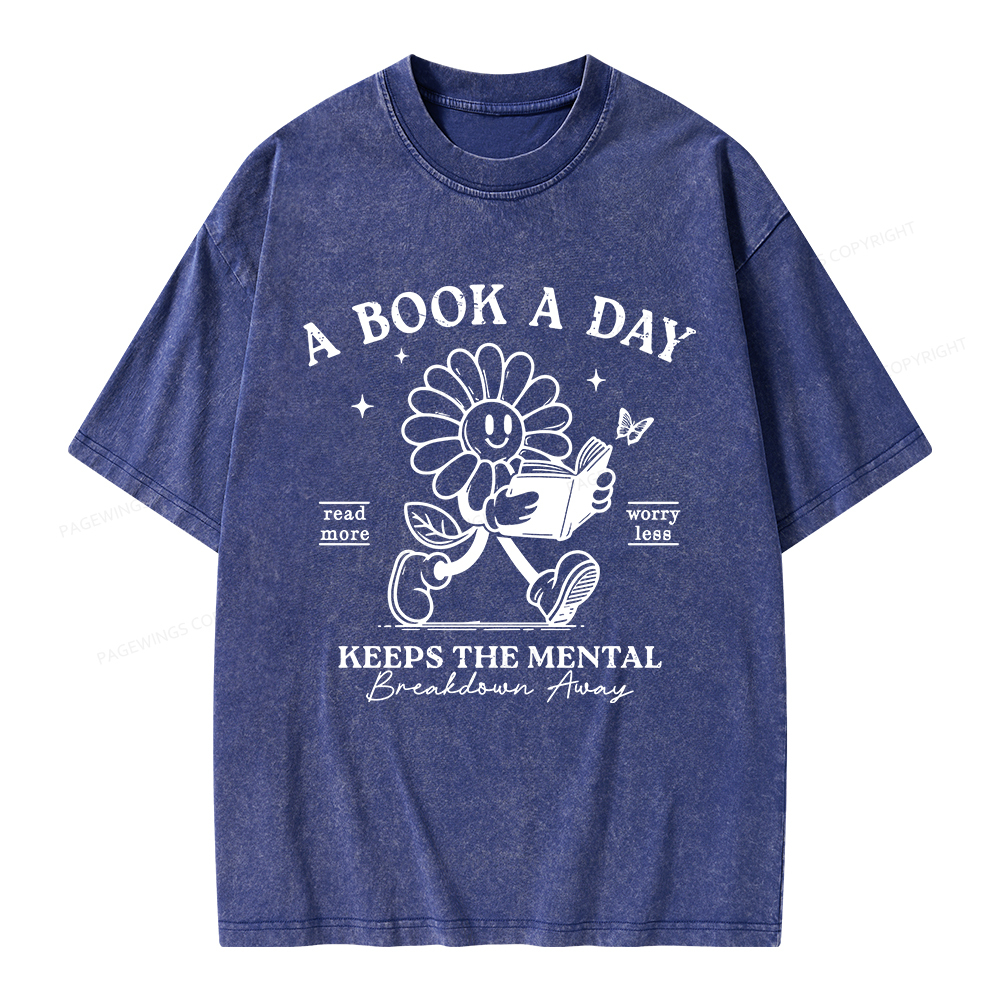 Pagewings Read More Worry Less Unisex Washed T-shirt