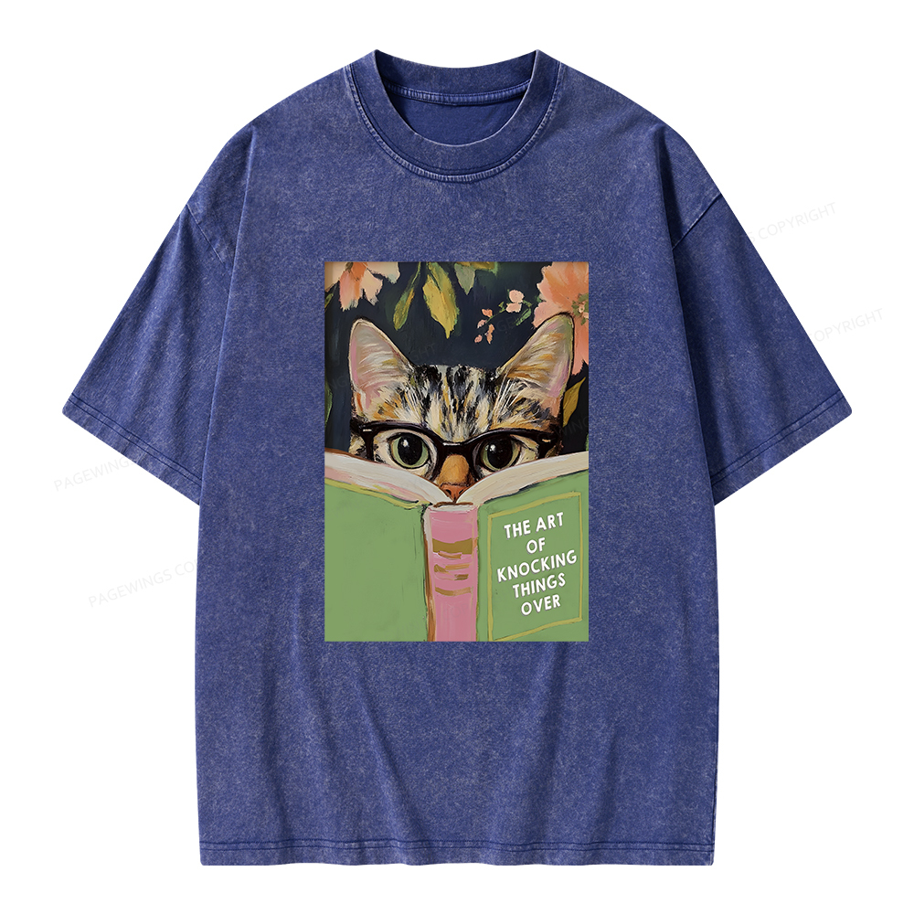 Pagewings The Art of Knocking Things Over Unisex Washed T-shirt