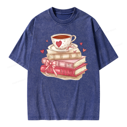 Pagewing Book Lover Valentine Sweatshirt Unisex Washed T-shirt