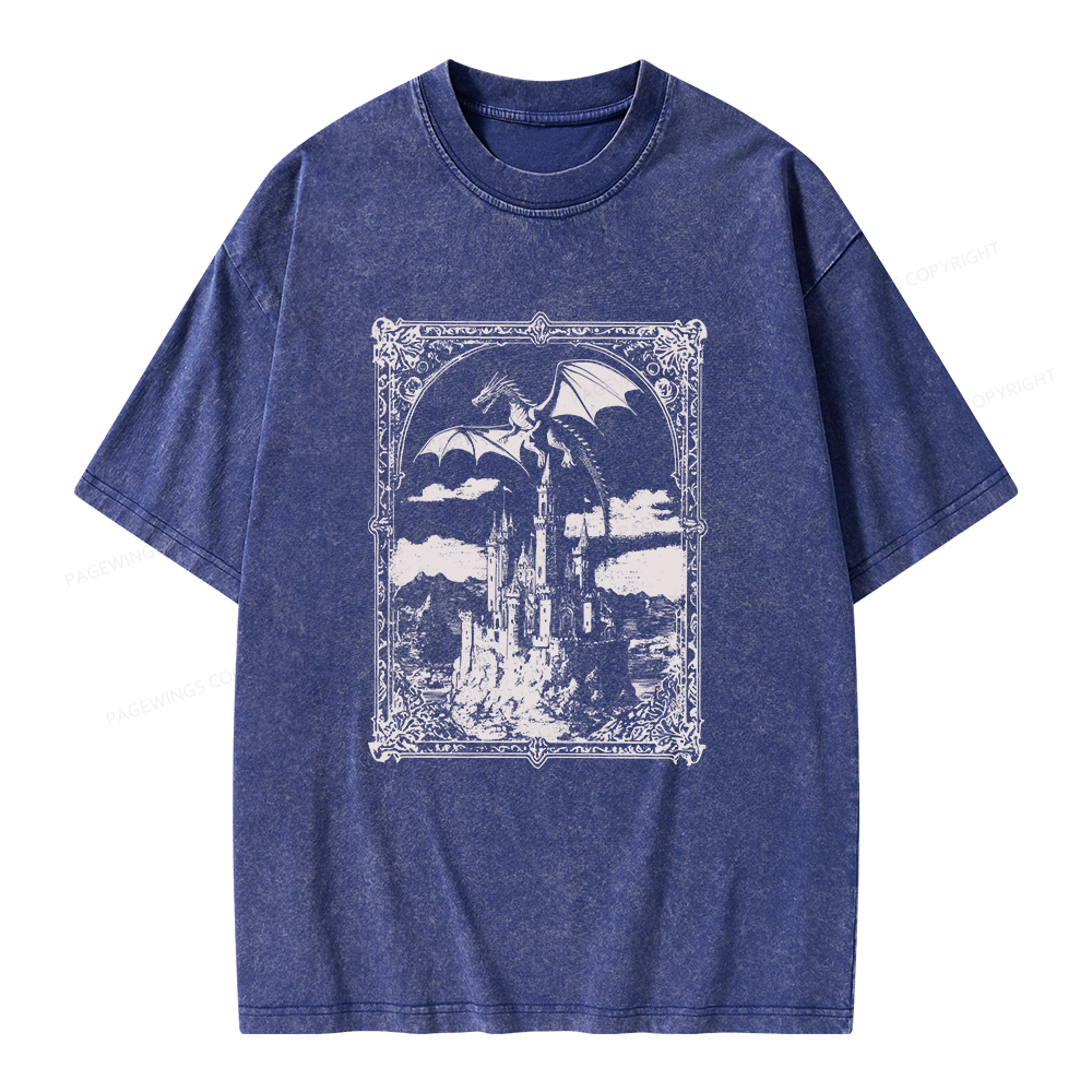 Pagewings Vintage Dragon Unisex Washed T-shirt