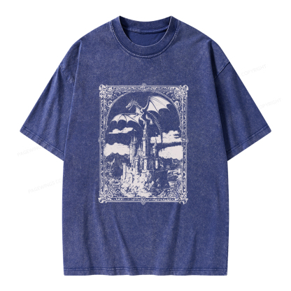 Pagewings Vintage Dragon Unisex Washed T-shirt