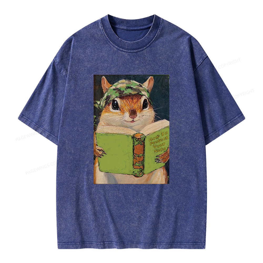 Pagewings How To Protect Your Nuts Unisex Washed T-shirt