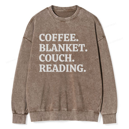 Pagewings Coffee Blanket Couch Reading Unisex Washed Sweatshirt