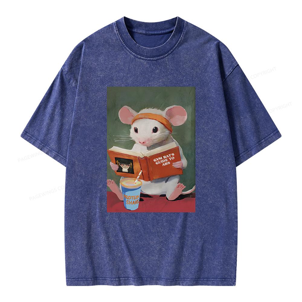 Pagewings Gym Rat's Guide To Abs Unisex Washed T-shirt