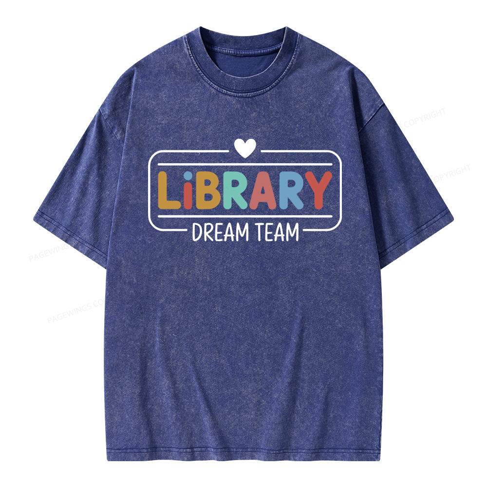 Pagewings Library Dream Team Unisex Washed T-shirt