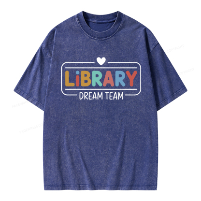 Pagewings Library Dream Team Unisex Washed T-shirt