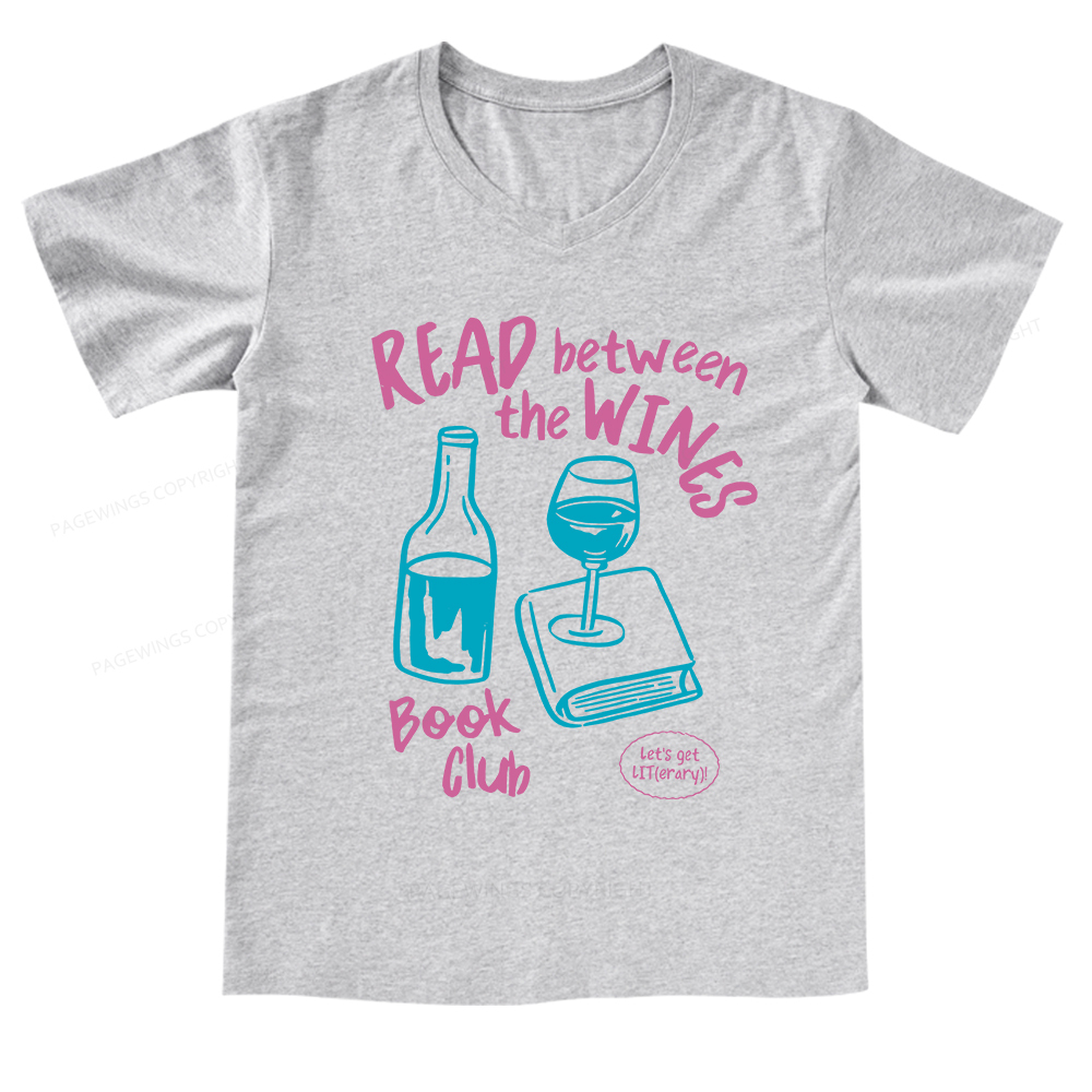 Pagewings Wine Lover Book Club V-neck T-shirt