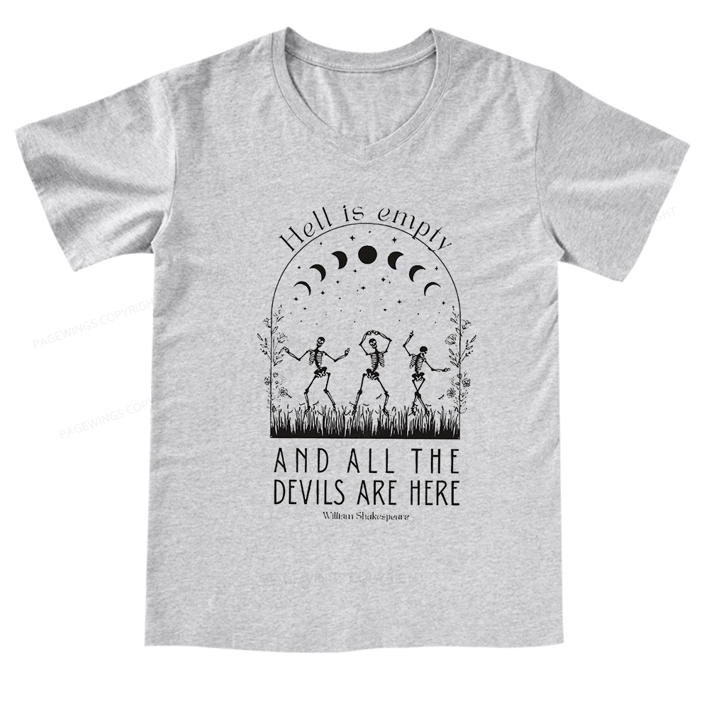 Pagewings Hell Is Empty And All The Devils Are Here V-neck T-shirt