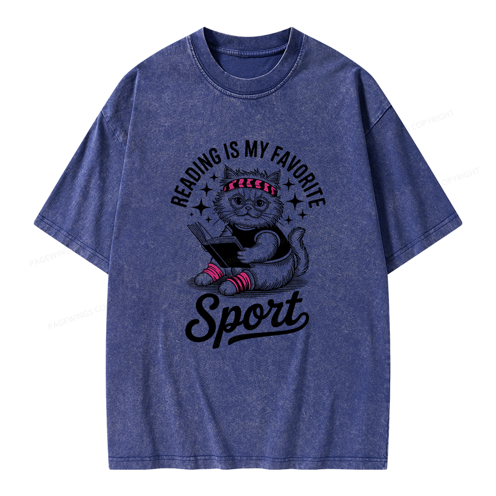 Pagewings Reading is My Favorite Sport Unisex Washed T-shirt