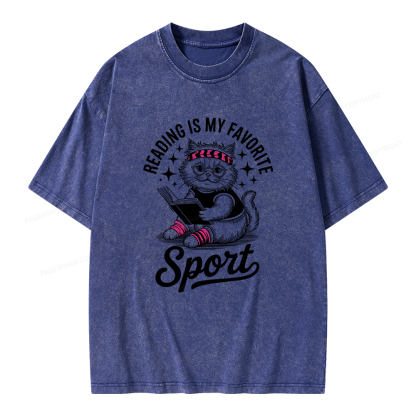 Pagewings Reading is My Favorite Sport Unisex Washed T-shirt