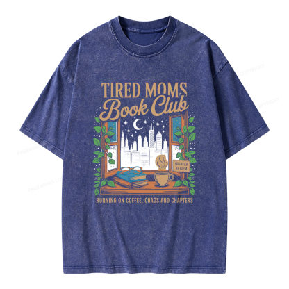 Pagewings Tired Moms Book Club Unisex Washed T-shirt